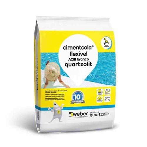 Argamassa Ac-3 Branca 20kg QUARTZOLIT rio verde material de construção