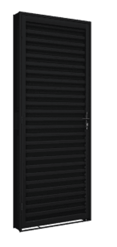 Porta Aço Laminada Veneziana De Giro 215x85cm Direita Preta rio verde material de construção