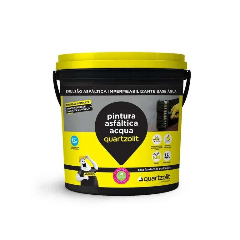 impermeabilizante pintura asfáltica acqua quartzolit rio verde material de construção