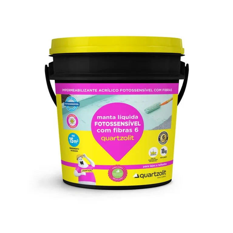 impermeabilizante manta líquida FOTOSSENSÍVEL com fibras 6 quartzolit rio verde material de construção