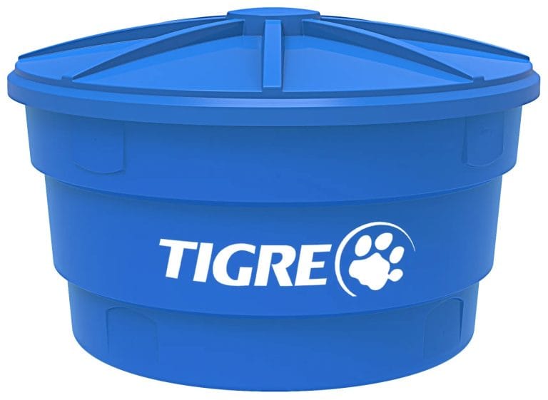 Caixa d'Água Tigre Redonda C/ Tampa 500 L rio verde material de construção
